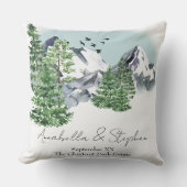 松林雪山水景 クッション (正面)