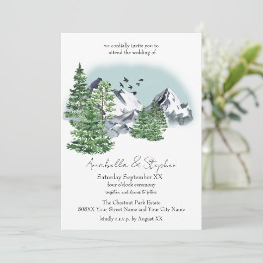 松林雪山水景 招待状 (スタンド正面)