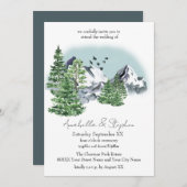 松林雪山水景 招待状 (正面/裏面)