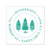 松林 |ファミリー名ラウンド差出人住所 セルフインキングスタンプ (デザイン)