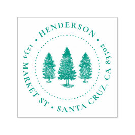 松林 |ファミリー名ラウンド差出人住所 セルフインキングスタンプ