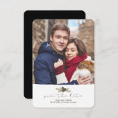 松果樹と枝を救う冬の結婚式| セーブザデート (正面/裏面)