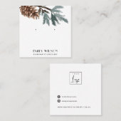松果樹枝林スタッドイヤリングディスプレイ スクエア名刺 (正面/裏面)