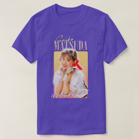 松田聖子レトロ80sファンアートデザイン6 tシャツ (デザイン正面)
