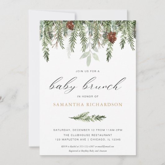 松男女兼用樹冬ベビーブランチ 招待状 (正面)