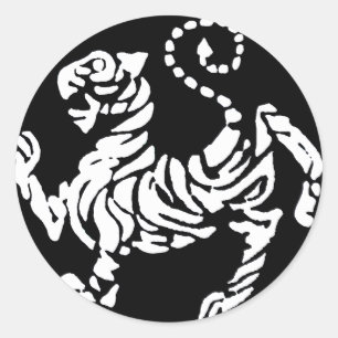 松等館タイガー黒白 ラウンドシール