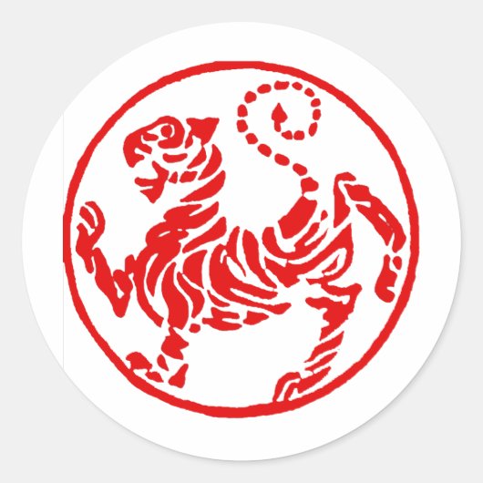 松等館レッドライジングサンタイガー日本の空手 ラウンドシール (正面)