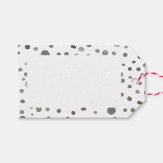 松紙吹雪水色ドットギフトラベル ギフトタグ (正面(横))