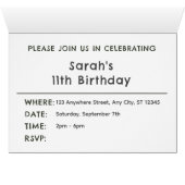 松紙吹雪水色ドット誕生日招待状 (内部横(下))