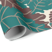 松素朴の実、どんぐり、秋の葉 ラッピングペーパー (ロールコーナー)