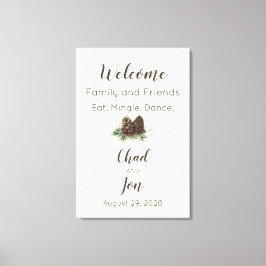 松素朴円錐歓迎結婚標識 キャンバスプリント