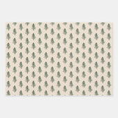 松素朴木と格子縞のクリスマス ラッピングペーパーシート (正面3)