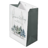 松素朴木のクリスマスパーソナライズされた ミディアムペーパーバッグ (裏面アングル)