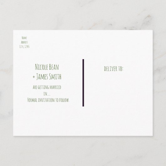 松素朴木の木造の国の日付を保存 案内ポストカード (裏面)