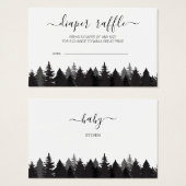 松素朴木の赤ちゃんシャワーおむつラッフルカード (正面&裏面)