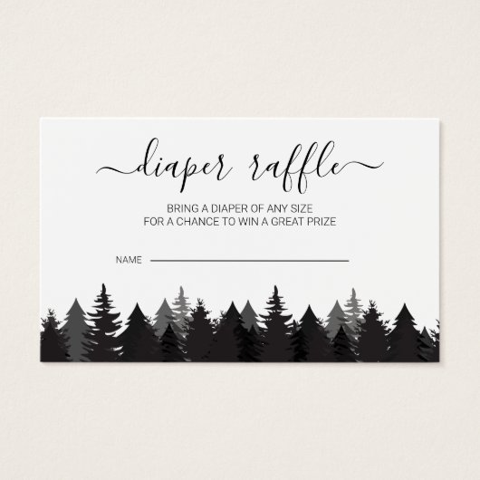 松素朴木の赤ちゃんシャワーおむつラッフルカード (正面)