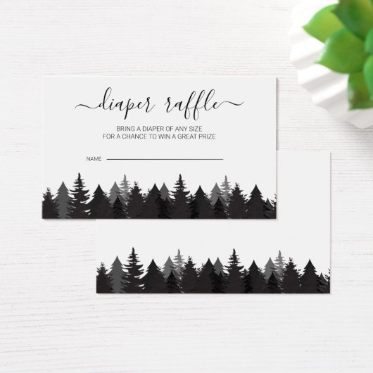 松素朴木の赤ちゃんシャワーおむつラッフルカード (デスク)
