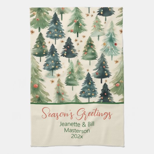 松素朴木クリスマスキッチンタオル キッチンタオル (縦)