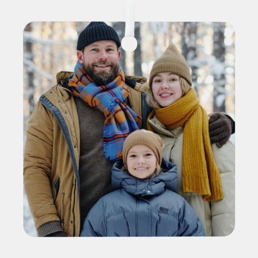 松素朴木モノグラムのクリスマス写真 メタルオーナメント (裏面)