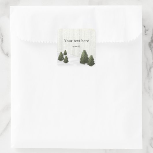 松素朴木冬の結婚式12月の好意 スクエアシール (バッグ)