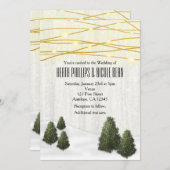 松素朴木冬の結婚式12月の雪 招待状 (正面/裏面)