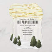 松素朴木冬の結婚式12月の雪 招待状 (正面/裏面)