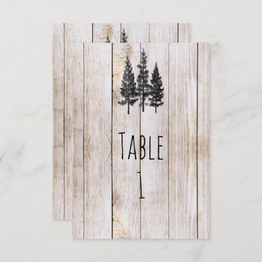 松素朴木木の結婚テーブル番号 招待状 (正面/裏面)