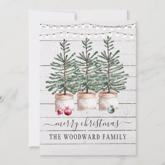 松素朴木雪クリスマスカード (正面)