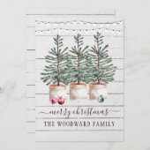 松素朴木雪クリスマスカード (正面/裏面)