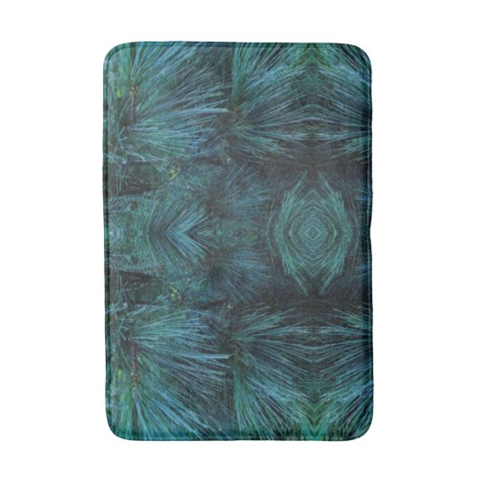 松素朴材 |松の森 |緑の針葉樹 バスマット (正面縦)