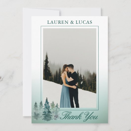 松素朴林ありがとうご結婚ざう サンキューカード (正面)