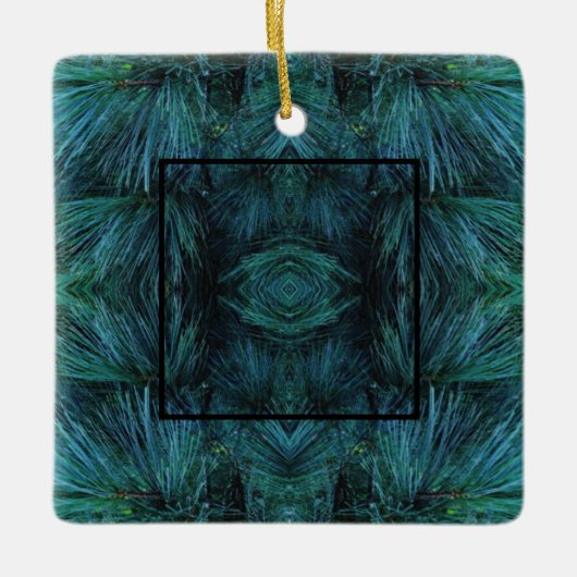 松素朴林の緑常緑樹 セラミックオーナメント (正面)