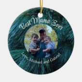 松素朴林の緑常緑樹 セラミックオーナメント (正面)