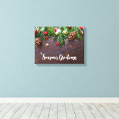 松素朴雪のクリスマステーブル キャンバスプリント (インサイチュ (ウッドフロア))