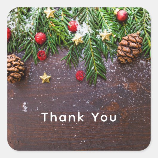 松素朴雪のクリスマステーブル スクエアシール (正面)