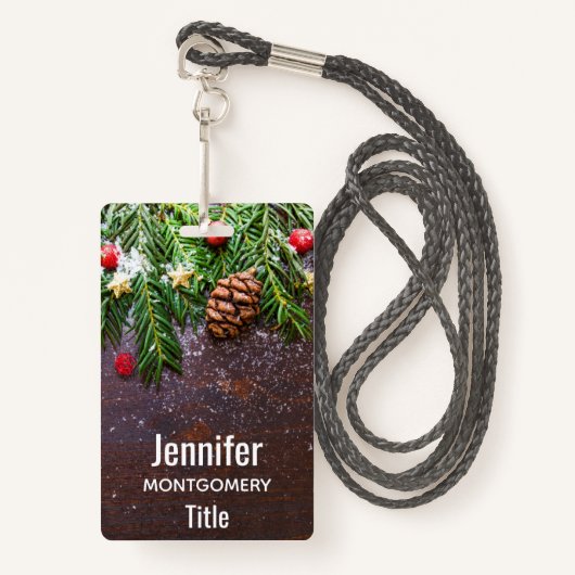 松素朴雪のクリスマステーブル バッジ (正面ランヤード)