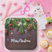 松素朴雪のクリスマステーブル ペーパープレート (パーティー)