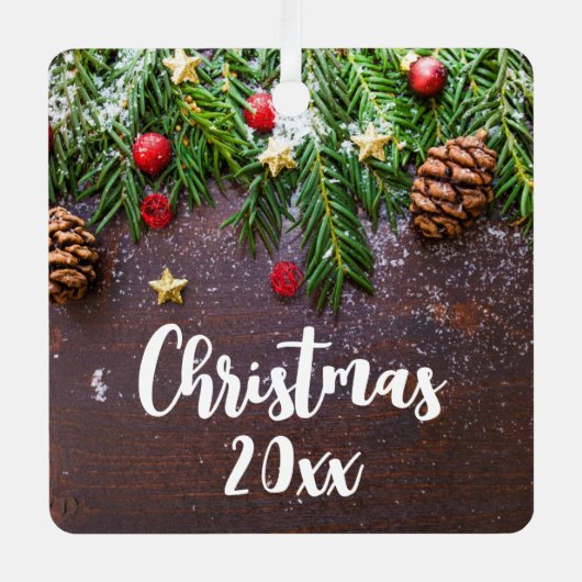 松素朴雪のクリスマステーブル メタルオーナメント (正面)