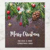 松素朴雪のクリスマステーブル ワインラベル (シングルラベル)