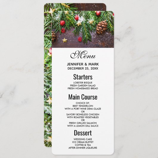 松素朴雪のクリスマステーブル 招待状 (正面/裏面)