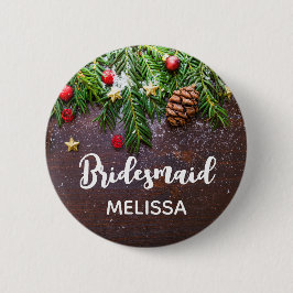 松素朴雪の花嫁付きクリスマステーブル 缶バッジ