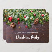 松素朴雪クリスマス付きクリスマステーブル 招待状 (正面/裏面)