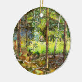 松絵画林の水色 セラミックオーナメント (左)