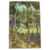 松絵画林の水色 ミディアムペーパーバッグ (正面)