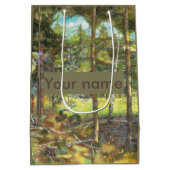 松絵画林の水色 ミディアムペーパーバッグ (裏面)