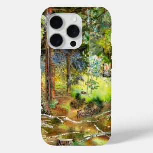 松絵画林の水色 iPhone 15 PROケース