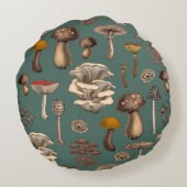 松緑の野生のキノコ ラウンドクッション (裏面)