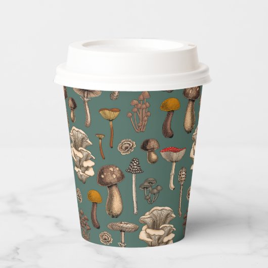松緑の野生のキノコ 紙コップ (正面)
