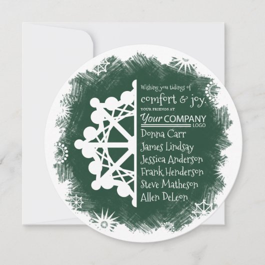 松緑、バーガンディーのビジネスホリデーカード シーズンカード (正面)