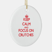 松葉ずえの平静そして焦点を保って下さい セラミックオーナメント (右)